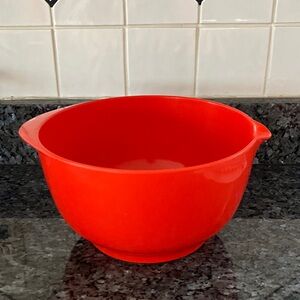 Retro 1970’s Rosti Mepal Melamine Red 4 L Mixing Bowl, Made in Denmark